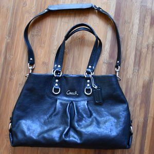 Large Black Leather Coach Purse